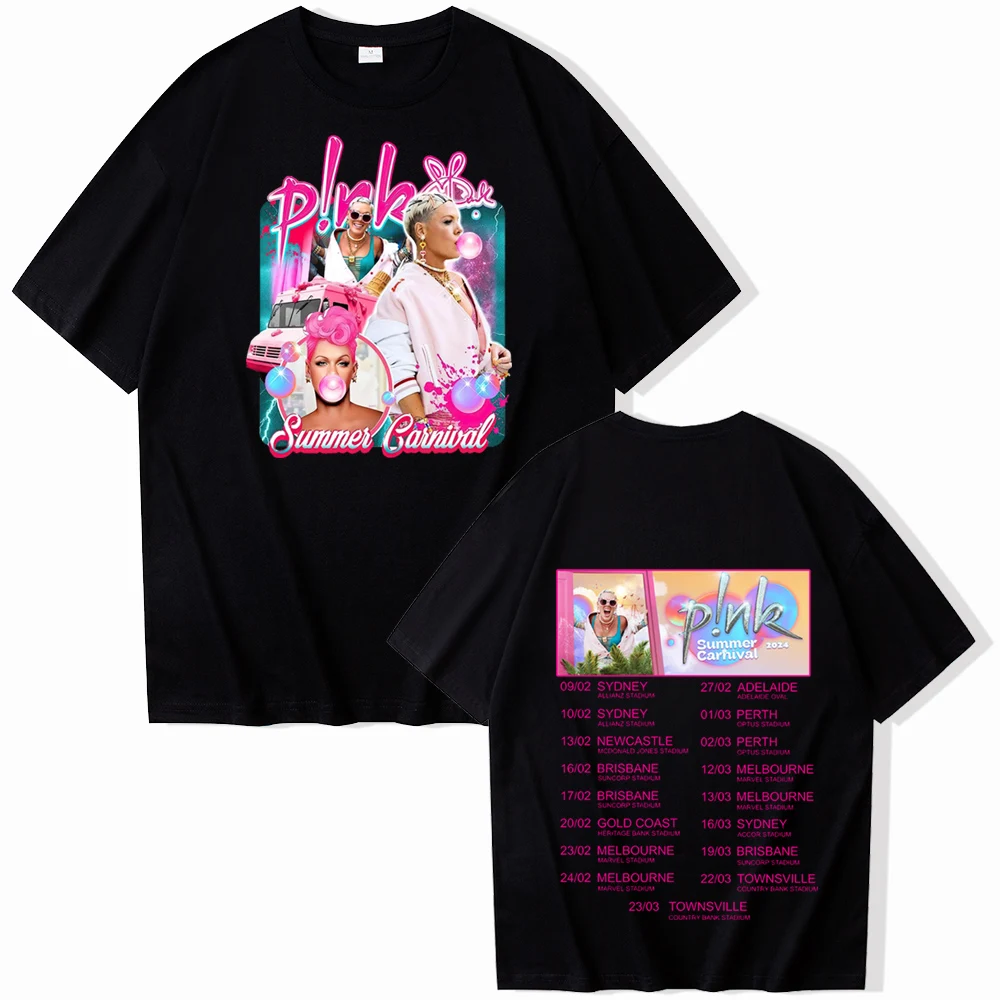 Pink Singer Summer Carnival 2024 T-Shirts Unisex Harajuku O-Neck Short Sleeve Shirts Fans Gift