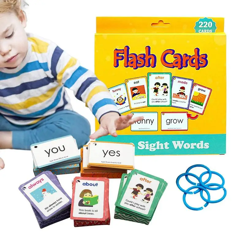 Sight Words 220 Sight Words Flash Cards Sight Word Games Reading Flash Cards Reusable Vocabulary Games For Kindergarten Kids