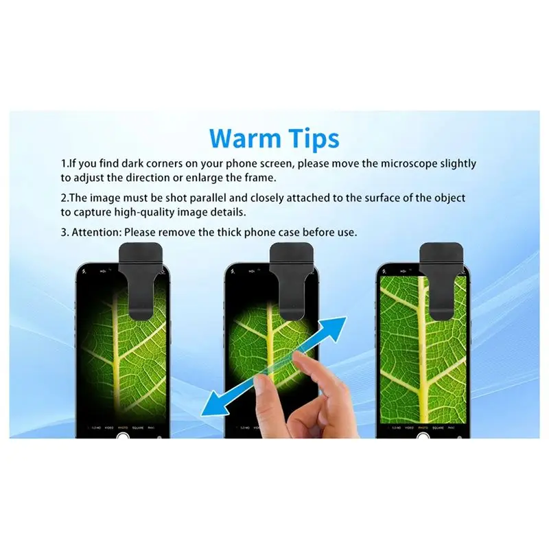 A76I-200X Phone Microscope Lens,LED/UV Lights & CPL Filter,Universal Phone Clip ,Pocket-Sized Science Tool (HD Zoom)