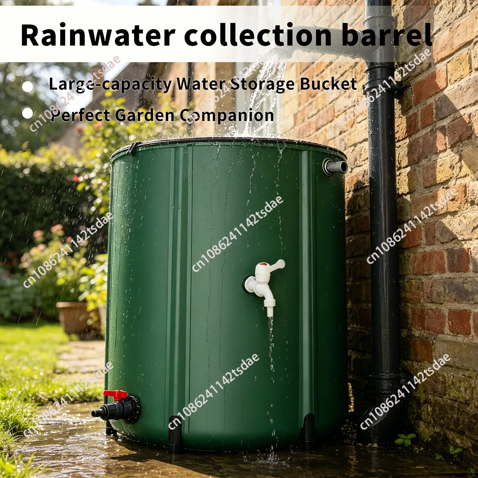 Outdoor rain bucket, multi-functional storage bucket pvc folding garden rainwater collector