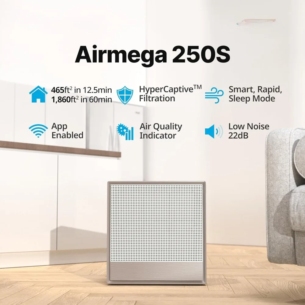 Air Purifiers for Home Large Room Up to 1,860 ft², Washable Pre-Filter and True HEPA Filter for Smoke, Allergies, Pet Dander,