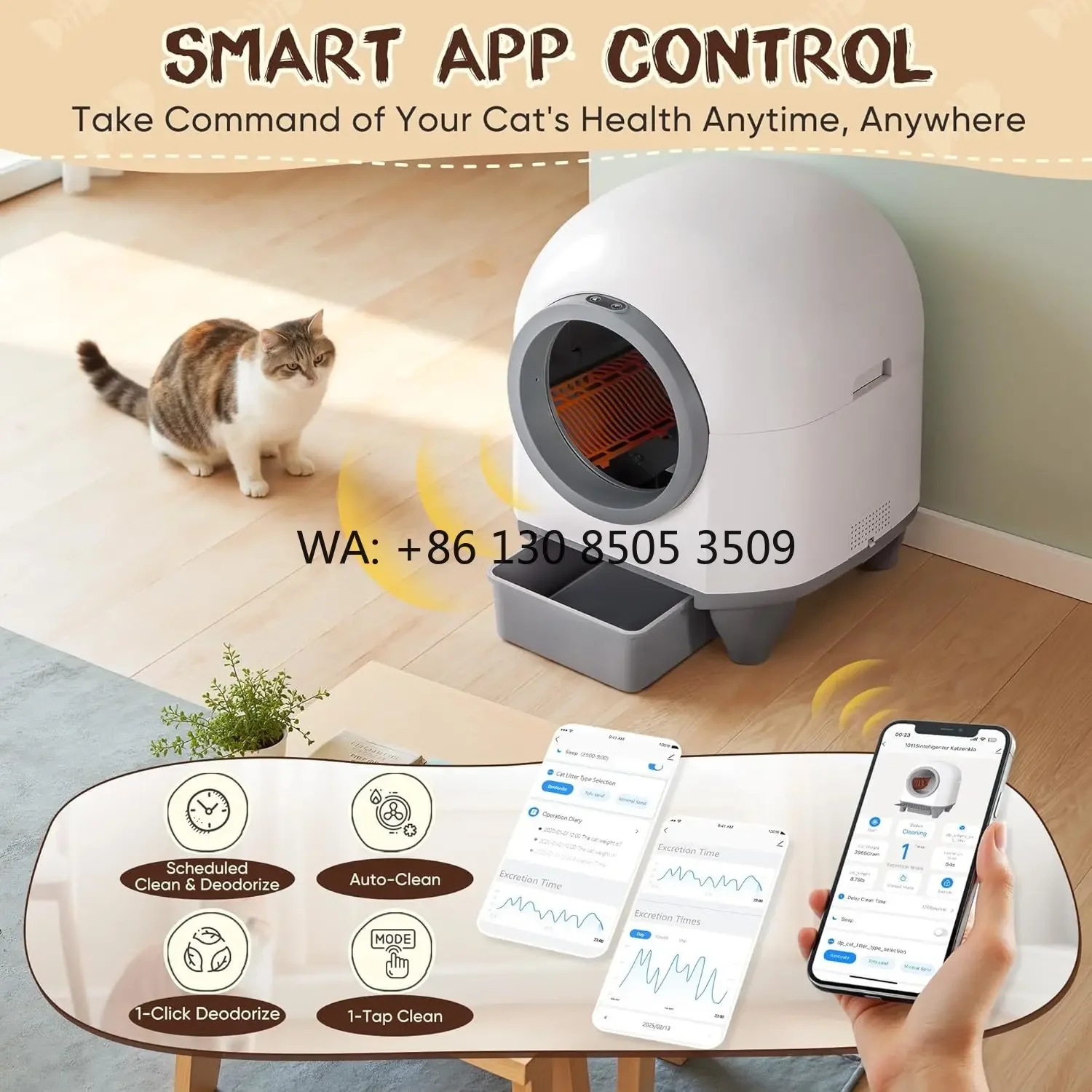Remotely App Controlled Cat  Box for Real Time Movement Tracking Health Monitor Smart  Box for Single Multiple Cats