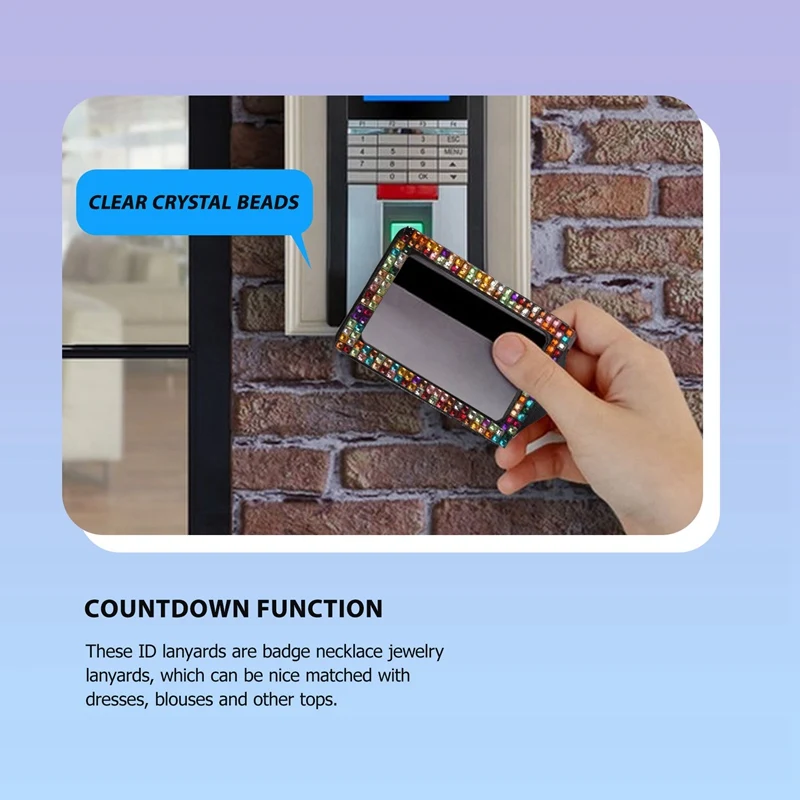 라인석 랜야드 ID 카드홀더 크리스탈 접이식 배지 릴, 라인석 넥 랜야드 카드홀더, 4 세트
