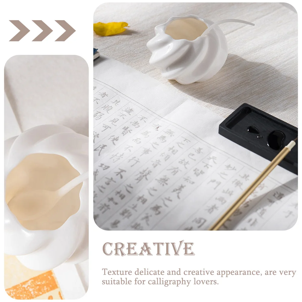 

Calligraphy Ink Dish Ceramic Ink Plate Brush Washer Portable Durable Wear Resistant School Supplies Calligraphy Accessories