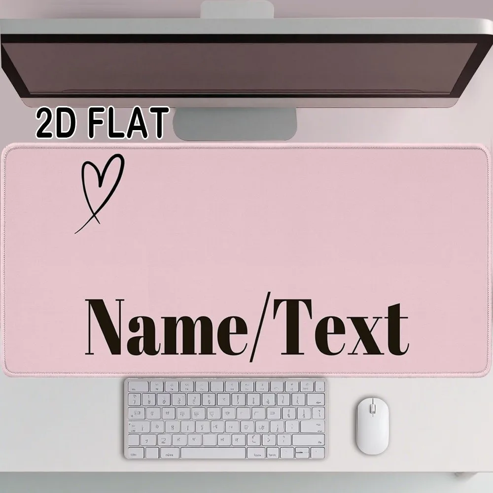 Customizable Pink Heart Quote Mouse Pad, Minimalist Stylish Desk Mat For Dorm Office Game Friend Gift