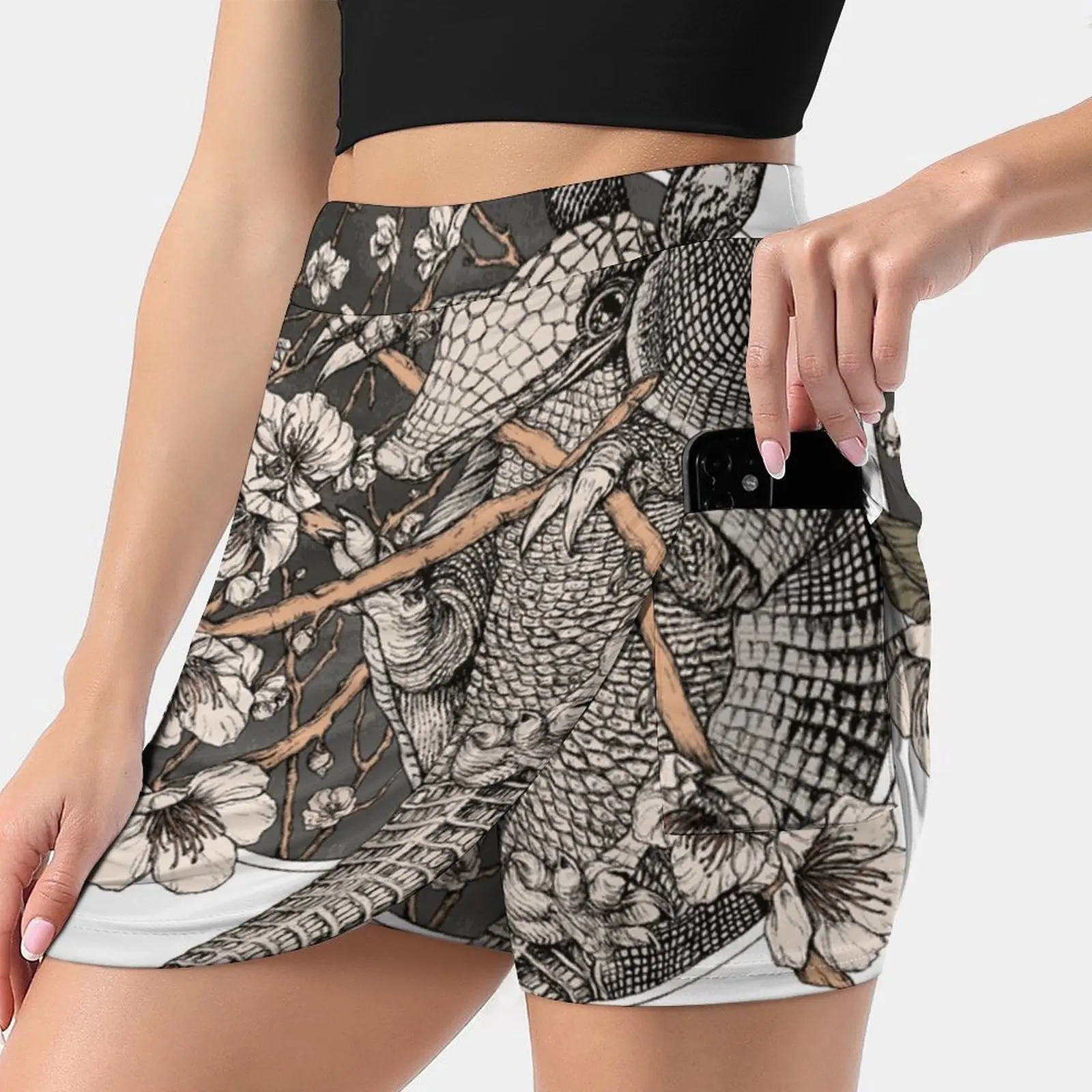 Armadillo Summer Women's shorts Skirt 2 In 1 Fitness Yoga Skirt Tennis Skirts Armadillo Animal Flower Tree Cute Nature Ladies