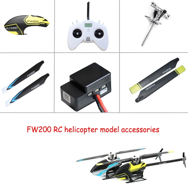 Flywing FW200 RC helicopter remote control aircraft model accessories main rotor head assembly hood remote control