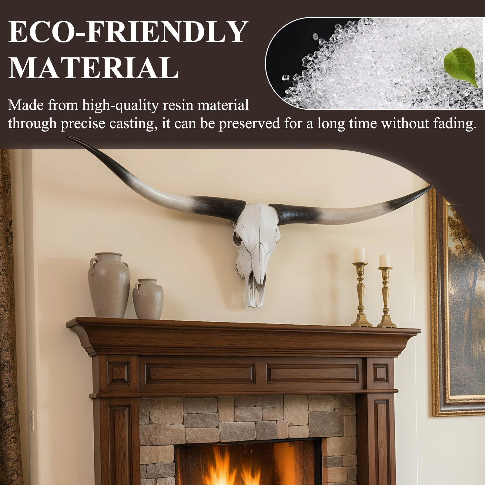 

Декоративный настенный декор в виде черепа лоуэрхорна 70 дюймов, имитация, для Хэллоуина и домашнего декора