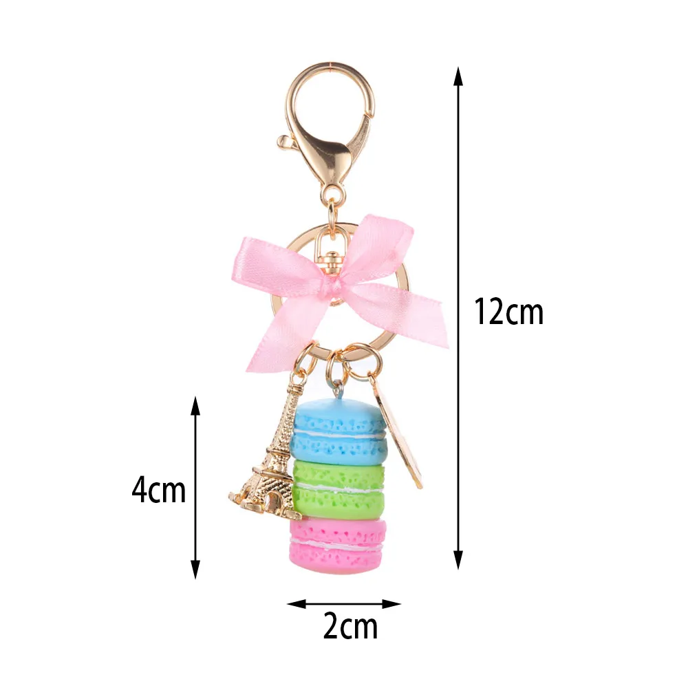 2022 Fashion Cute Macaron Cake Keychain Holder Korean Charm Handbag Car Pendant Accessories Jelewlry Gifts