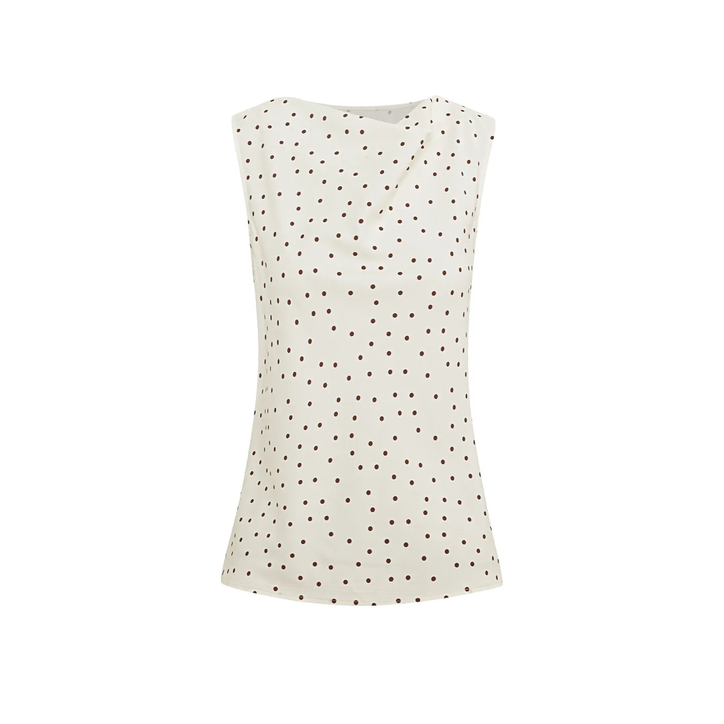 AEL Original French Polka Dot Seaside Vacation Style Kleid für Damen, 26, Sommer, beige Rock mit Rüschenrand-Design – Detail 6