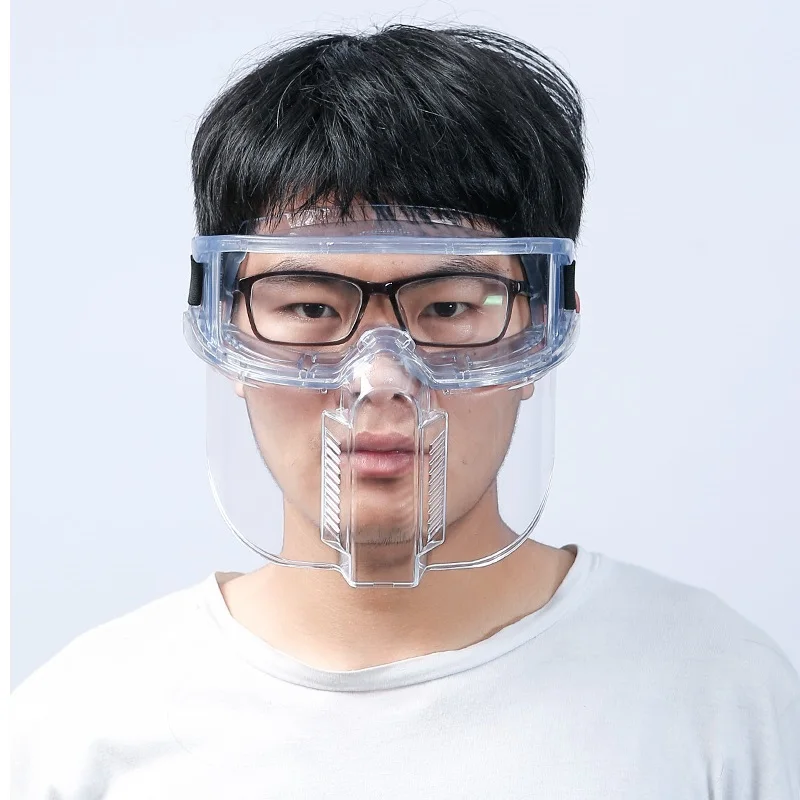 Full-face Safety Mask PC Lens Detachable Welding Polishing Dust-proof Transparent Protect Splash-proof Chemical Kitchen