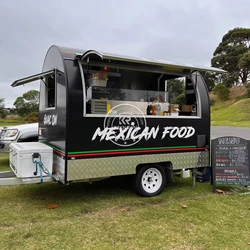 Square Stainless steel Mobile Fast Food Trailer with Full Kitchen Equipment USA Standard Food Cart With DOT certification