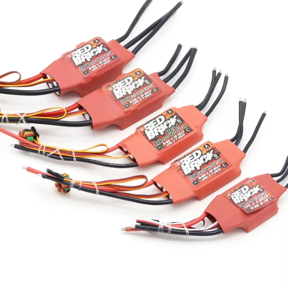 Red Brick 50/70/80/100/125/200A Brushless ESC Electronic Speed Controller 5V/3A 5V/5A BEC for FPV Multicopter