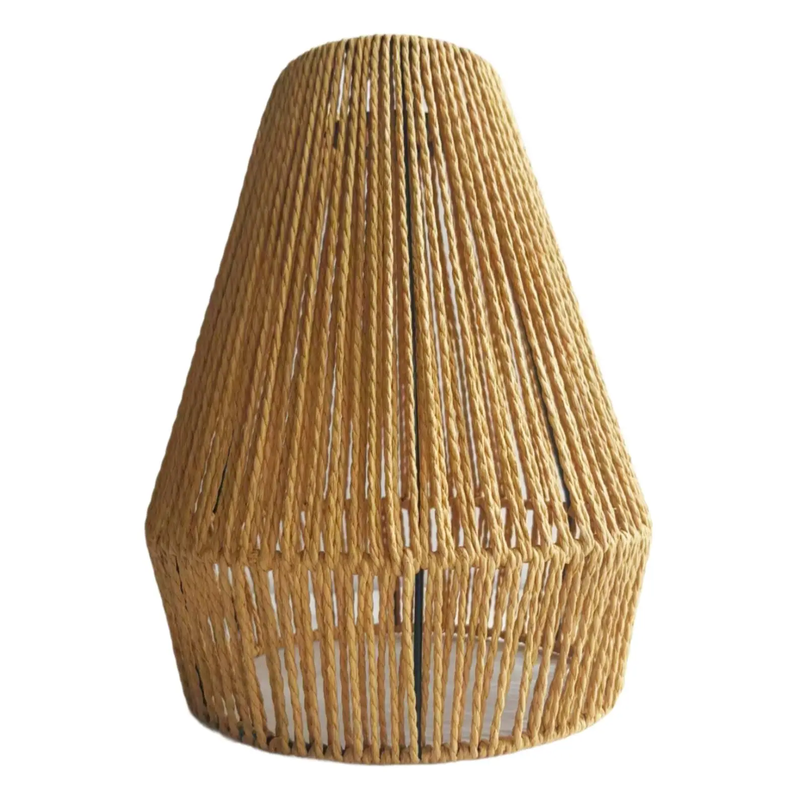 Paper Rope Pendant Lampshade Handwoven Handmade Woven Paper Rope Shade Tapered Woven Pendant Light Shade Open-Weave Small