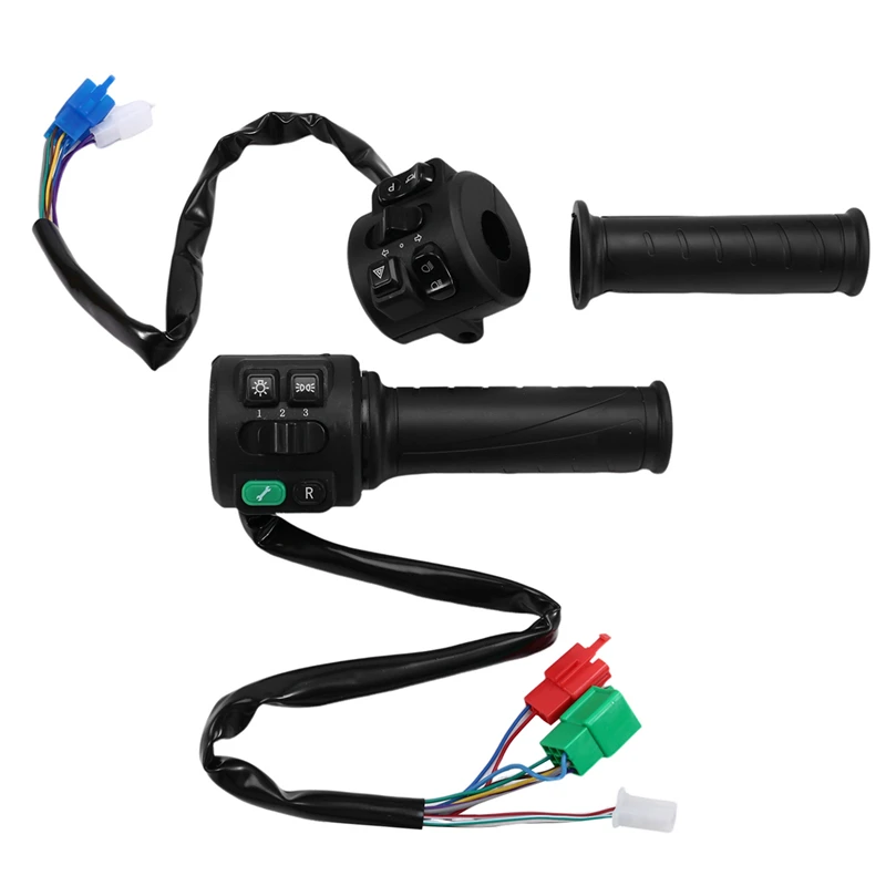 T08 Hall Type 48V 60V 72V With Three Speed Parking Reverse Comb Function Twist Throttle For Electric Motorcycle Scooter