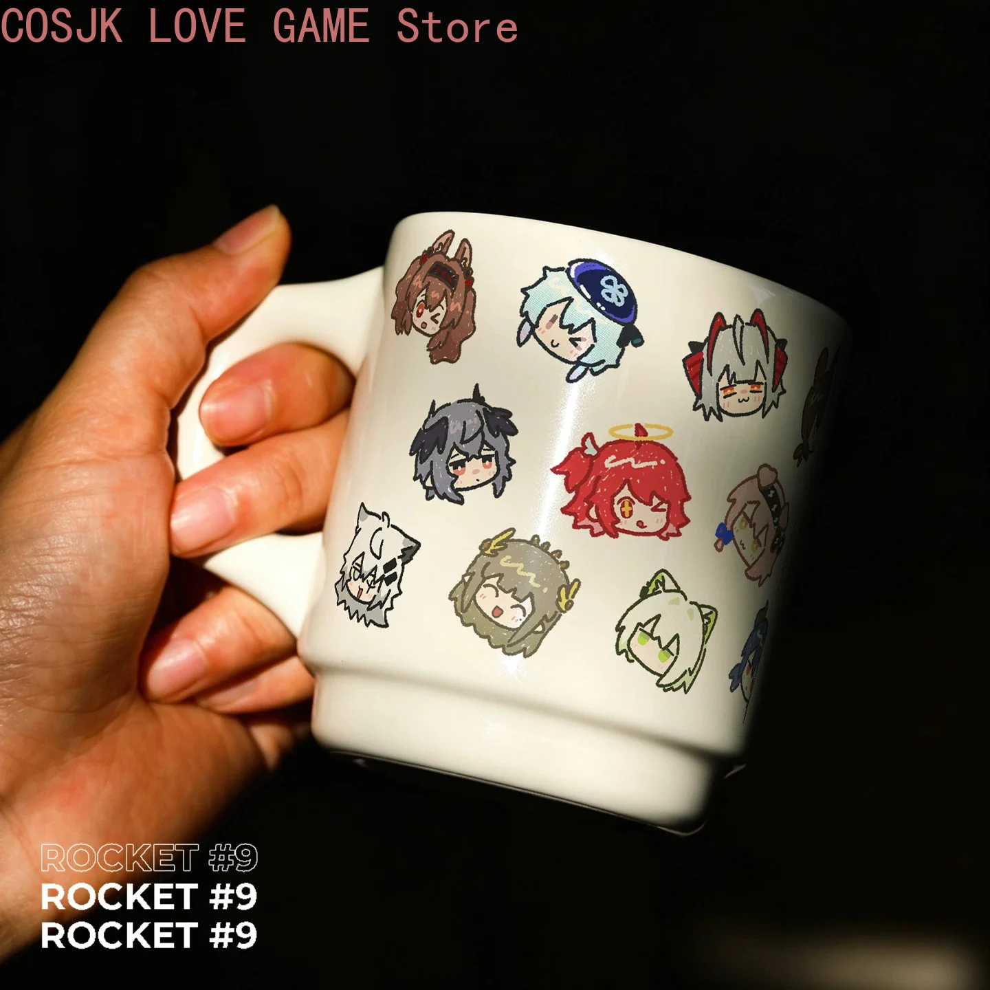 Taza de cerámica con estampado de personajes de la versión Q de los personajes de la serie de videojuegos Arknights: Exusiai, Amiya y Kaltsit. Taza para agua, café o bebidas. Ideal como regalo de cumpleaños.