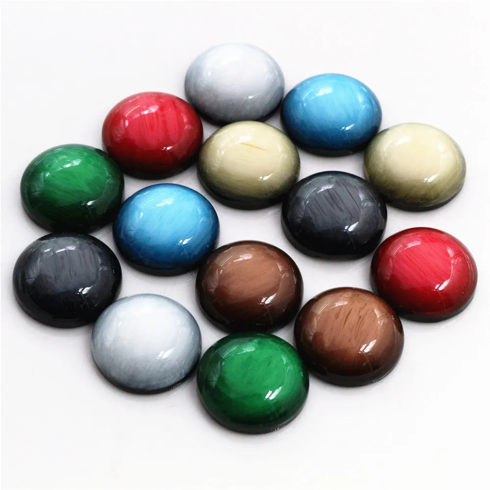 16mm 20pcs/Lot Mix AB Colors Style Flat back Resin Cabochons Fit 16mm Cameo Base Cabochons-V2-21