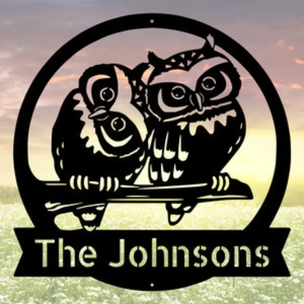 

Personalized Owl Art Steel Wall Customized Metal Sign Halloween Decoration christmas ornaments house decor accessories