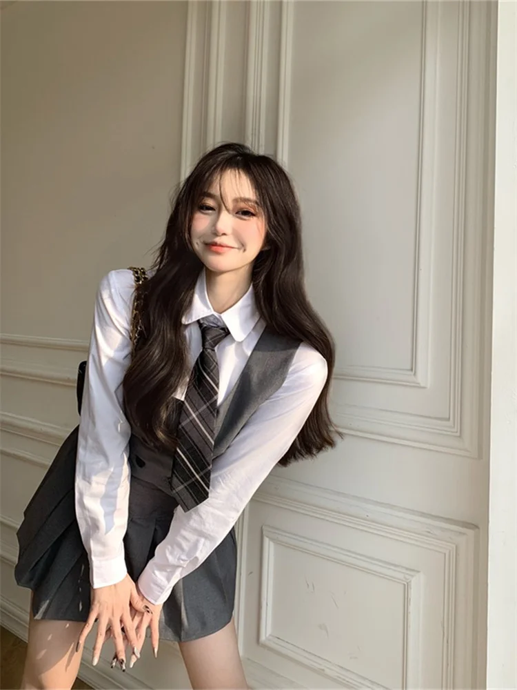 

Briti Sle Student orm Set Women's Suit Korean Sle Spring Autumn Faion Set Polyester Material School orm