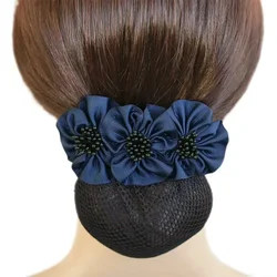 i-Remiel Tulle Floral Lace Satin Hair Cover Stylish Ribbon Bowknot Bow Crochet Bun Net Snood Hair Accesories Hair Pin Women Lady