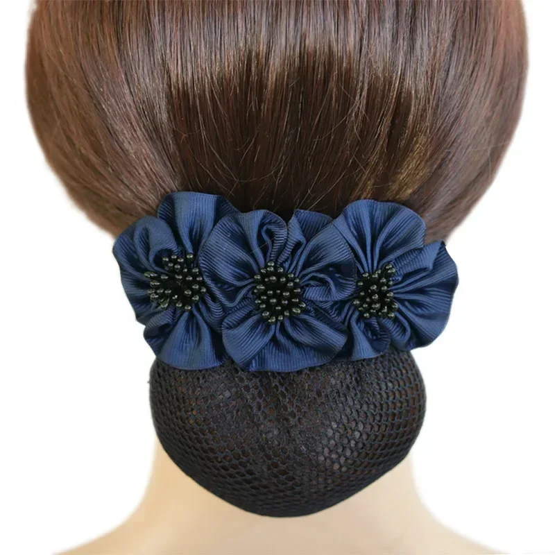 i-Remiel Tulle Floral Lace Satin Hair Cover Stylowa wstążka Bowknot Crochet Bun Net Snood Hair Accessories Hair Pin Women Lady