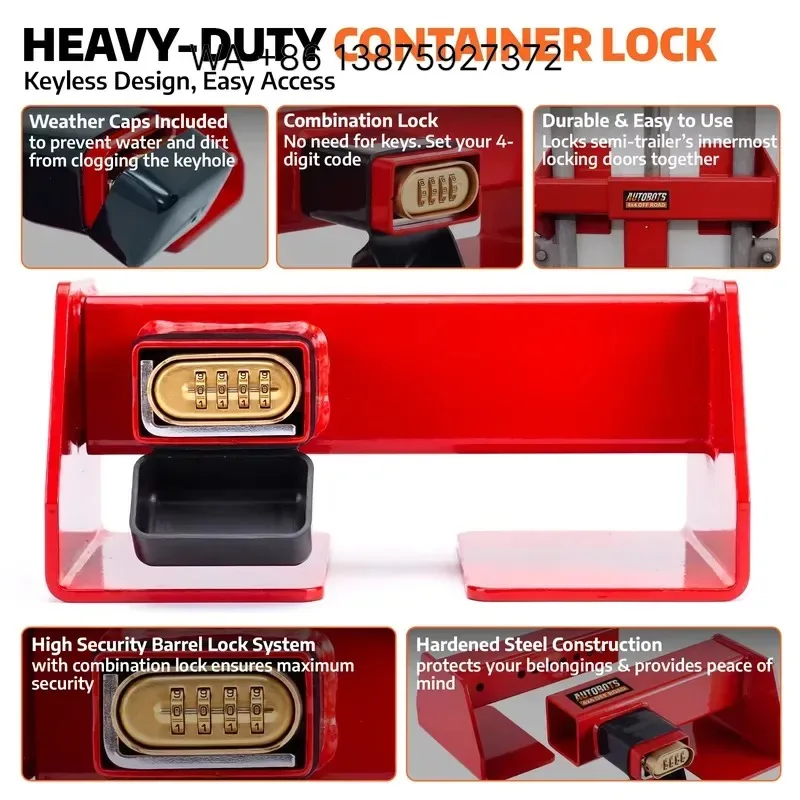 Wmwmnu for AUTOBOTS Heavy Duty Steel Combination Cargo Door Lock Anti-Theft Container Lock for Trailer Shipping Equipment