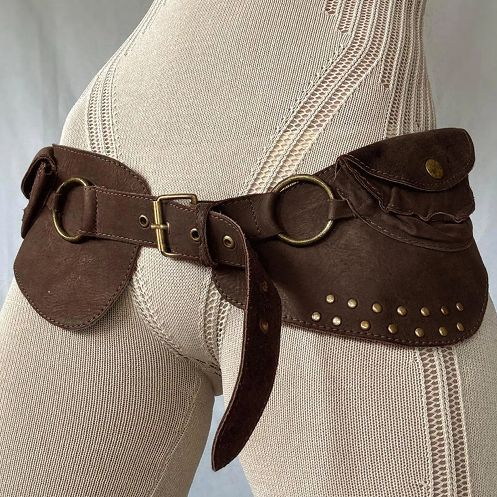 Women Wide Belt Vintage Design Costume Accessory Fashion Waist Bag Women