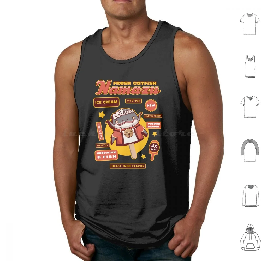 Namazu Ice Cream Tank Tops Print Cotton Final Fantasy Moogle Mog Kupo Final Fantasy Xiv Final Fantasy 14 Ffxiv Ff14 Kawaii