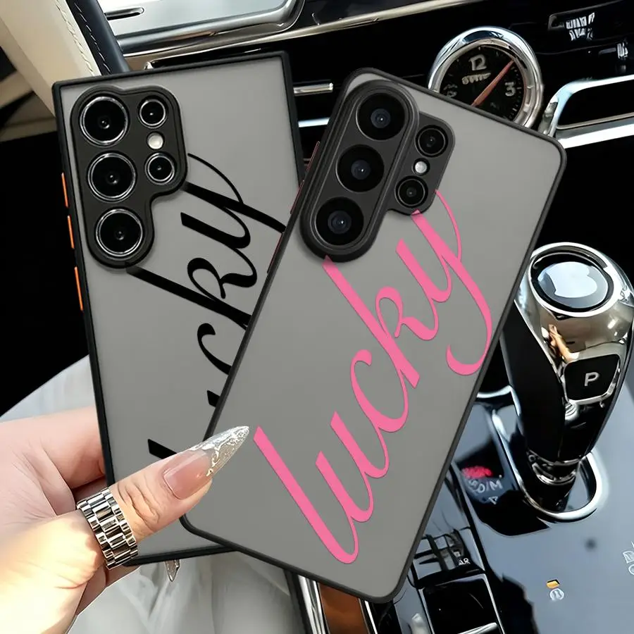 Lucky Letters Funda Back Phone Cover Case for Samsung Galaxy S26 S21 Note 20 Ultra 10+ S25 Ultra S20 FE S24 Plus S22 S23 FE