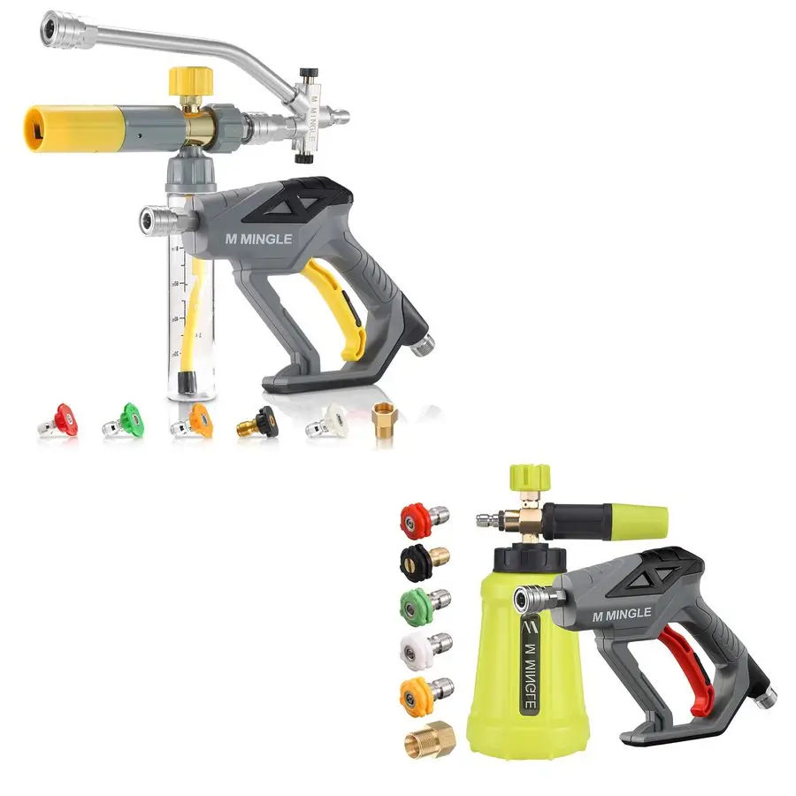 

MINGLE Pressure Washer Gun with Mini Foam Cannon, High Pressure Washer Gun Snow Foam Lance