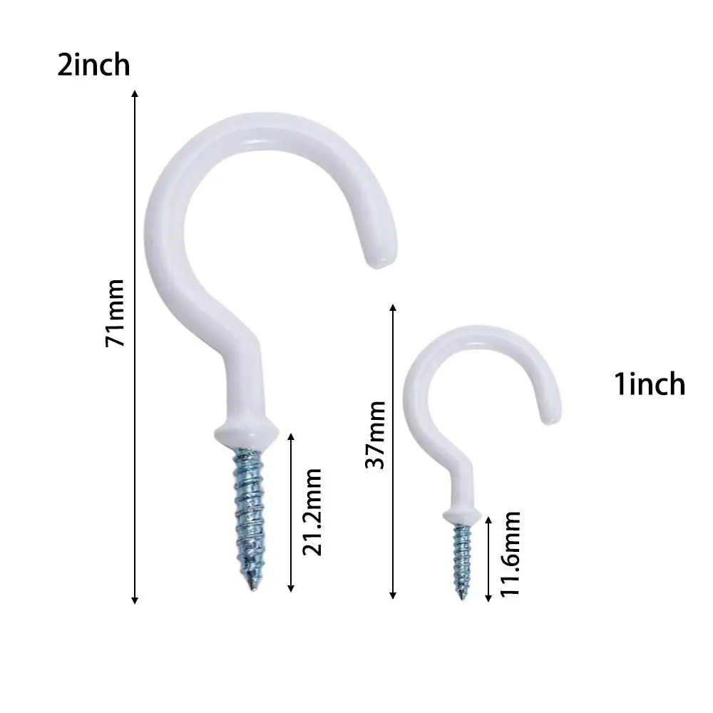 White 10pcs Holder Home Storage Screw-In Mug Hanger Wall Mounted Cup Hooks Ceiling Hooks