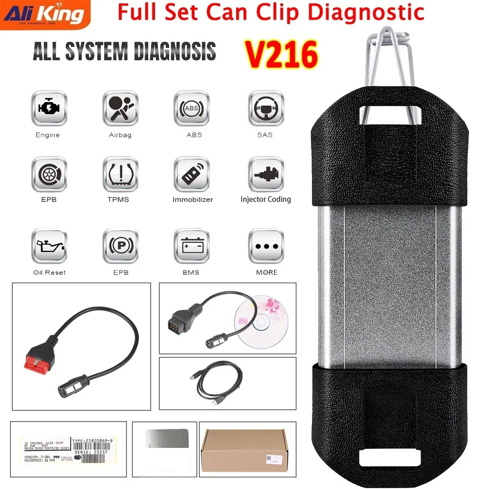 Professional ForR-enault Can Clip Auto Diagnostic Tool Full Chip V216 Reprog CANCLIP With Software Easy To Install