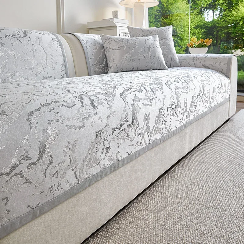 High Density Jacquard All Season Non Slip Sofa Mat Cover Wear Resistant Couch Protector for European Living Room Home Decoration