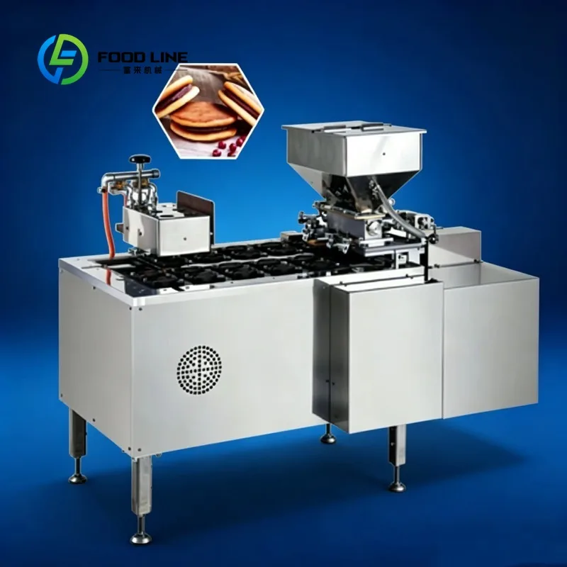 Custom continuous dorayaki production machine uniform heating pancake baking stuffing equipment for large food processing plant