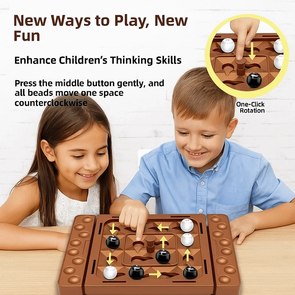 

Interactive Touch Flip Black White Chess Intelligent Parent-Child Interactive Tabletop Board Games Montessori Track Chess Games