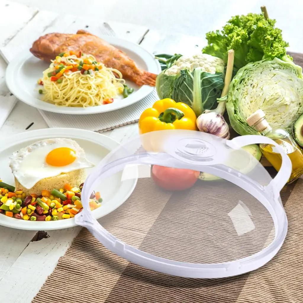 Large Microwave Lid Cover Food Splatter Shield Plate Dish Cover for Kitchen Cooking Home Reheating
