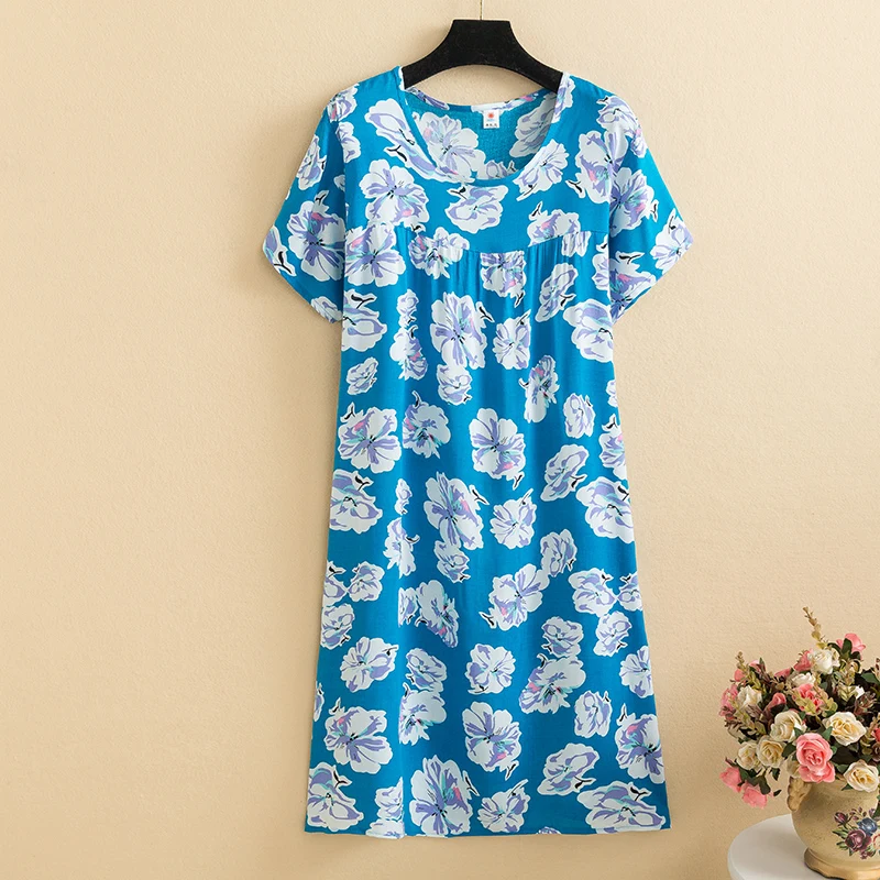 2023 Summer Printed Dresses Women Loose Vintage Sundress Ladies Beach Dresses Elegant Mid-Calf O-Neck Short Sleeve Boho Dress