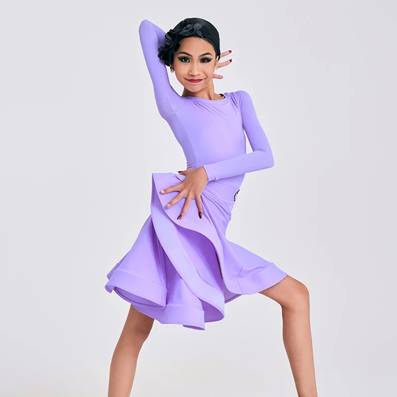 

Children'S Ballroom Dance Competition Dress For Girls Rumba Samba Latin Dress Chacha Salsa Dance Dresses Practice Wear SL7302