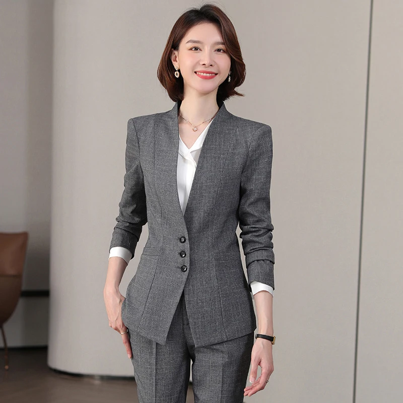 Black Skirt Suit Women Office Wear Slim Fit