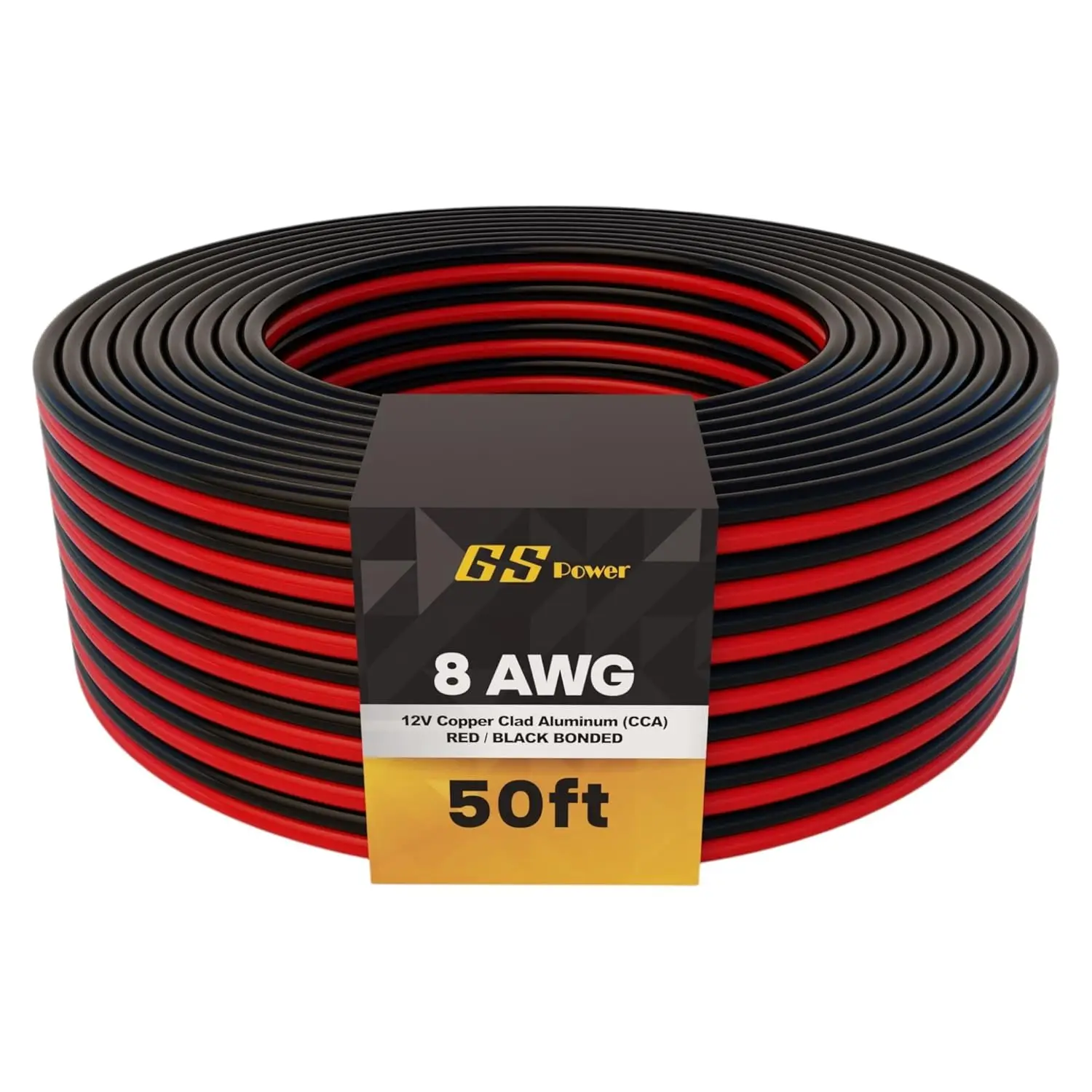 100ft CCA 8 Gauge Automotive Wire, 50 ft Bonded, 10 AWG Low Voltage for Car Stereo Audio Amplifier Trailer Harness DIY Wiring