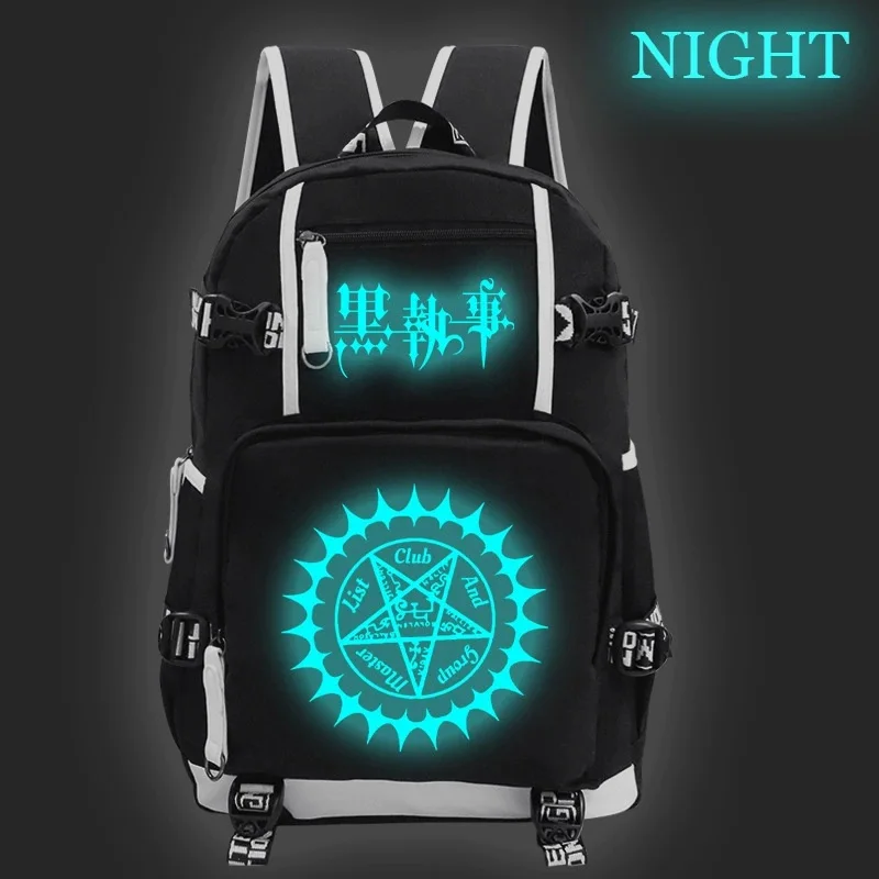 

Anime Black Butler Backpack Luminous Schoolbag Large Capacity Students Backpack Men Travel Bag Teenger Back To School Mochila