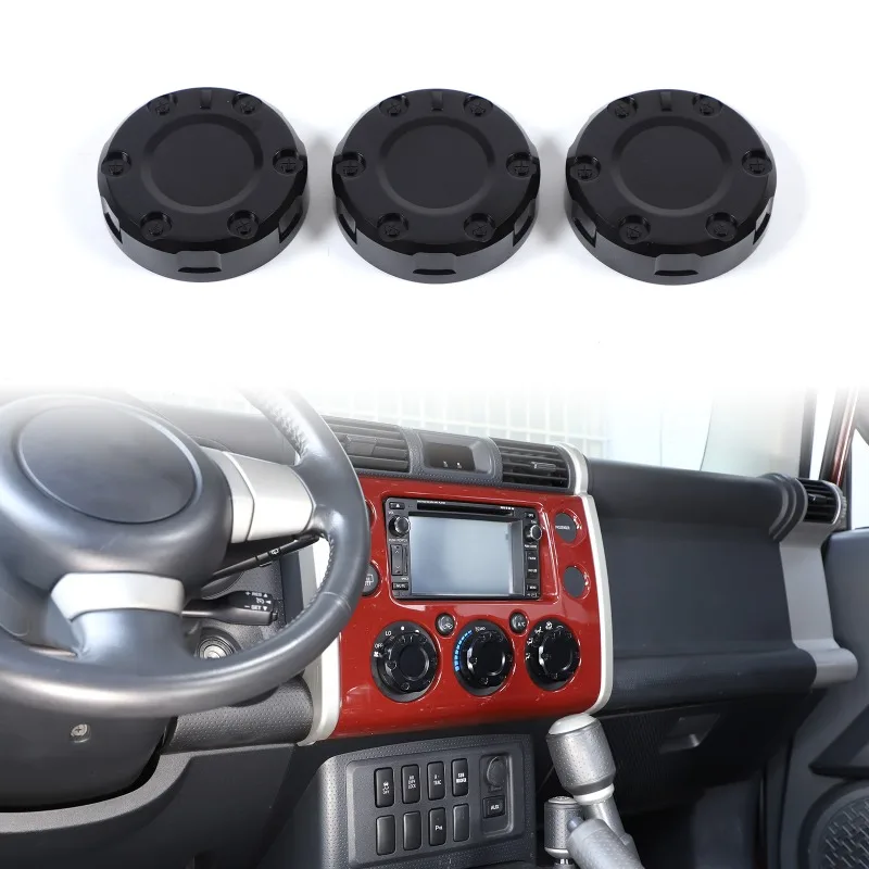 Aluminum Alloy  Dashboard Air Conditioning Knob Cover  For  2007-2021 Toyota FJ Cruiser （Mecha）Car Interior  Accessories