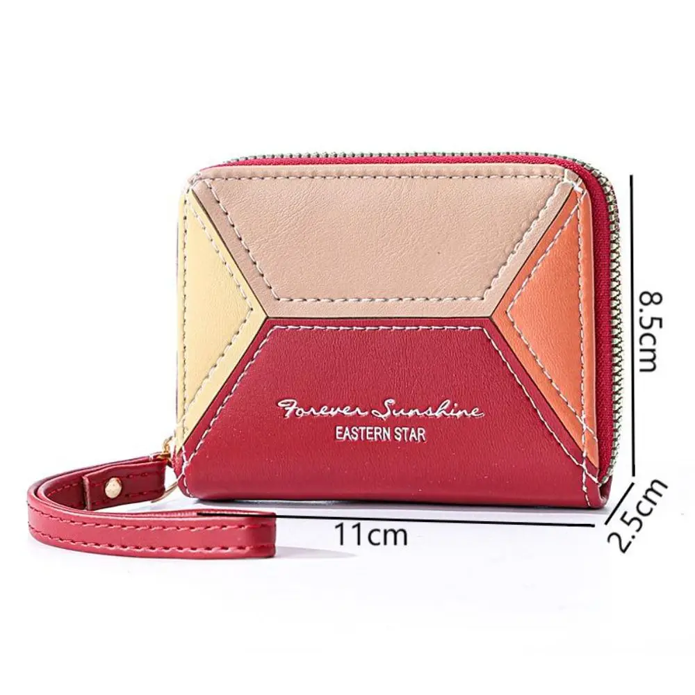 Новые кошельки для монет из искусственной кожи на молнии, держатель для карт большой емкости с ремешками на запястье, цветные часы, женский кошелек