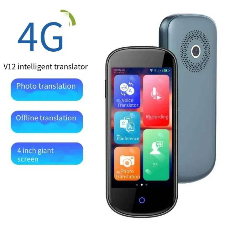 Hot selling V 12 4 G Smart Voice Photo Scan Translator 4 Inch Touch Screen Wifi Support Multi-language Offline Por Translator