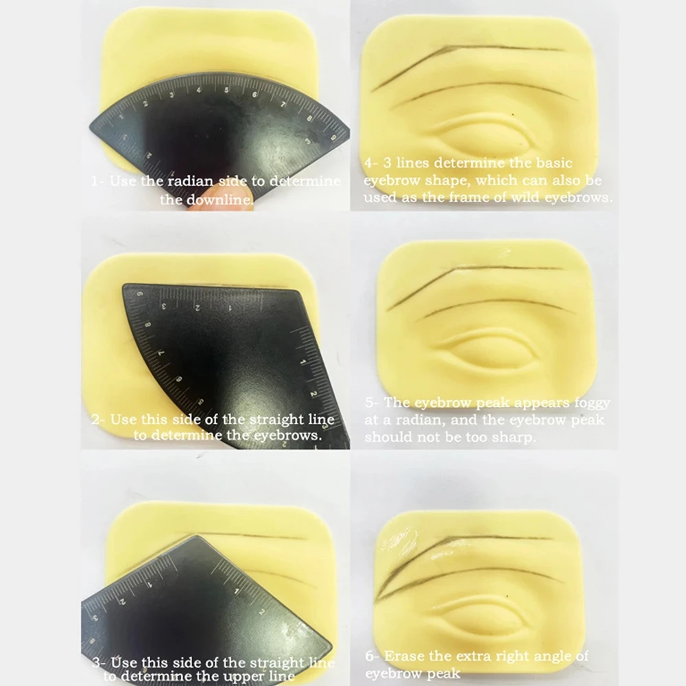 Linijka do rysowania brwi w 1 minutowy czas, narzędzie do mikrobladingu, mapowania, modelowania, trwały makijaż, linijka do tatuażu, akcesoria do oczu