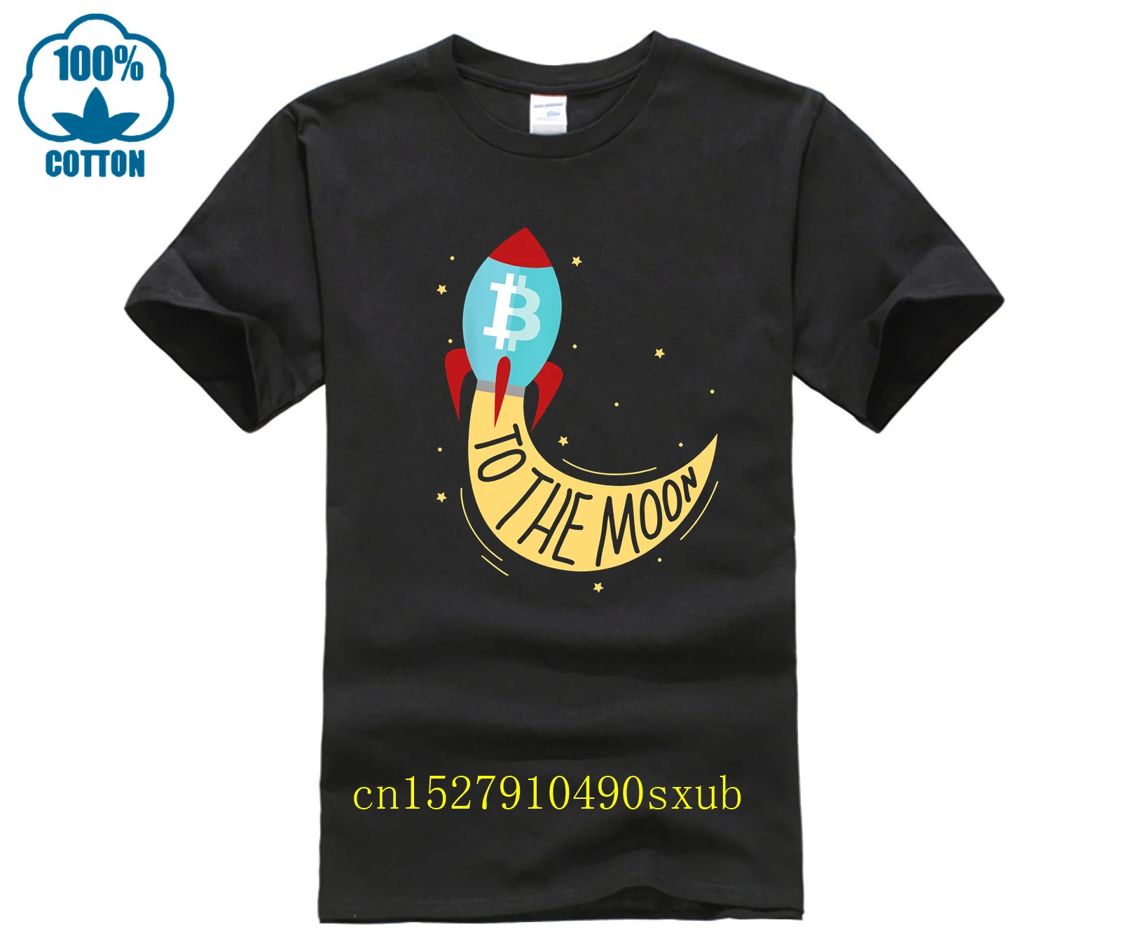 여름 패션 T 셔츠 Bitcoin 혁명 로고 블랙 Bitcoin Btc Crypto The Moon Rocket 남성용 여름 T 셔츠 사용자 정의