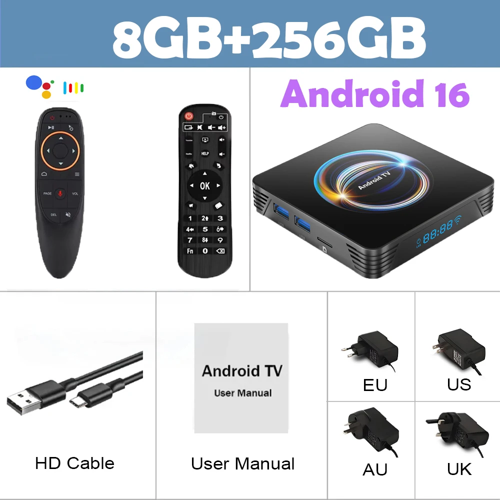 Android 16 Smart TV Box X66 8GB+256GB Rockchip RK3528 Google Assistant 8K Video Bluetooth5.4 Media Player Very Fast Set Top Box image 3