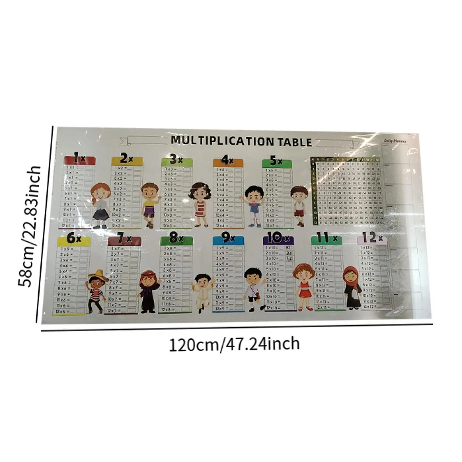 Dry Erase Multiplication Chart Learn The Times Table for Classroom Home Kid