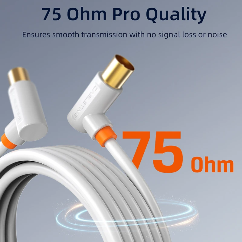 Cabletime cabo de tv 90 graus linha tv antena satélite cabo de alta qualidade 1080p m/m 3c2v cabo para antena hd tv linha de vídeo stb