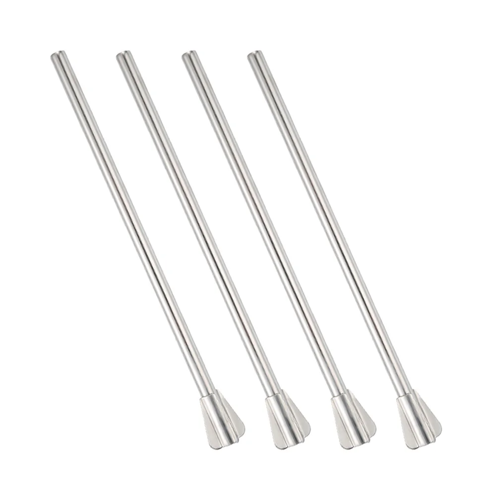 

4Pcs Stainless Steel Reusable Straw Stirrer Metal Drinking Straw for Smoothies Ice Cream Drinks Cocktails